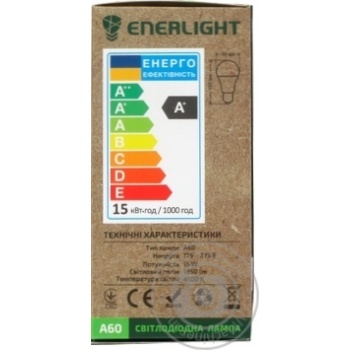 Лампа світлодіодна ENERLIGHT А60 15Вт 4100K E27 купити, ціни на МегаМаркет - фото 2