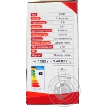 Лампа EL св/діод. A65 15W PA LS-33 Elegant Е27 3000 A-LS-1438 х1 купить, цены на МегаМаркет - фото 2