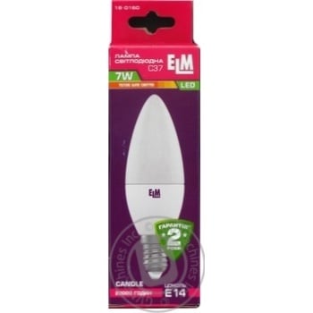 Лампа ELM Led свічка  7W PA10 E14 3000 18-0160 купить, цены на МегаМаркет - фото 1