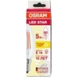 Лампа Osram  LS CL B60 CL 5W/827 230V FIL E14 x6
