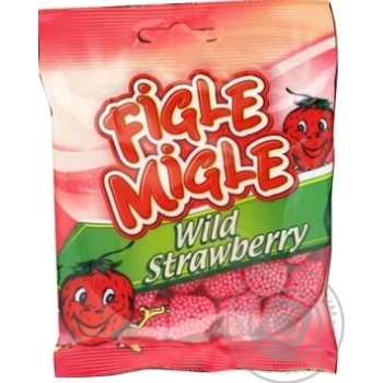 Цукерки жувальні Figle Migle Сунички 80г х12 купити, ціни на МегаМаркет - фото 1