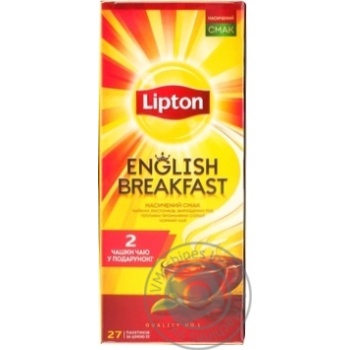 Чай Lipton English Breakfast байховий 27пак*2г купить, цены на МегаМаркет - фото 1