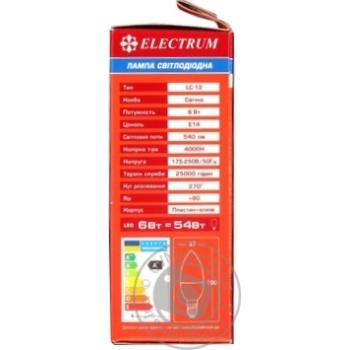 Bulb Electrum e14:е14 6w - buy, prices for MegaMarket - photo 3