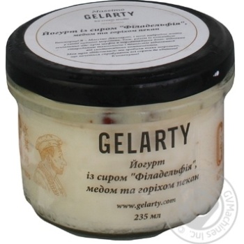 Морозиво Gelarty Йогурт із cиром  Філадельфія, медом та горіхом пекан 235мл купити, ціни на МегаМаркет - фото 1