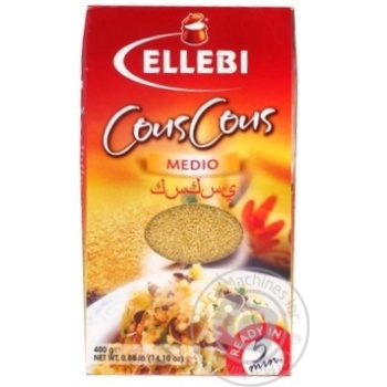 Кус-кус Ellebi Medio из твердых сортов пшеницы 400г купить, цены на МегаМаркет - фото 1