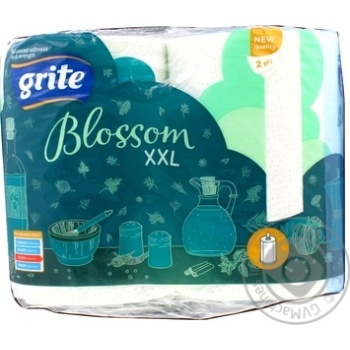 Рушники паперові Grite Blossom XXL двошарові 2шт - купити, ціни на NOVUS - фото 2