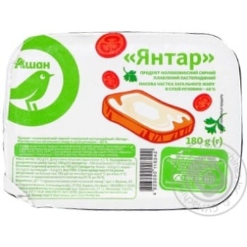 Продукт сирний Ашан Янтар плавлений 60% 180г - купити, ціни на Auchan - фото 3