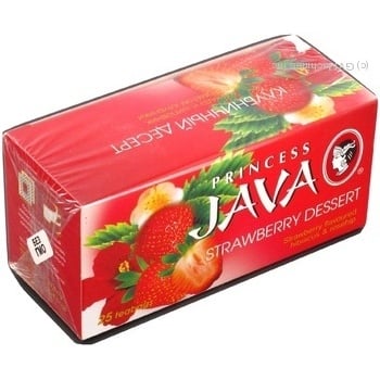 Herbal tea Princess Java Strawberry Dessert with strawberry flavor 25х1.5g teabags Russia - buy, prices for NOVUS - photo 2