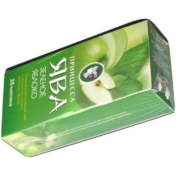 Green pekoe tea Princess Java Green Apple with apple pieces 25х1.5g teabags Ukraine - buy, prices for - photo 2