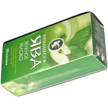 Green pekoe tea Princess Java Green Apple with apple pieces 25х1.5g teabags Ukraine - buy, prices for NOVUS - photo 2