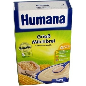 Dry milk porridge Humana rice and corn with vanilla for 6+ month old babies 250g Germany - buy, prices for NOVUS - photo 1