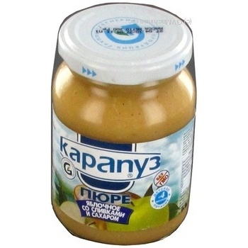 Puree Karapuz Apple with cream with sugar for 4+ month old babies glass jar 200g Ukraine - buy, prices for MegaMarket - photo 2