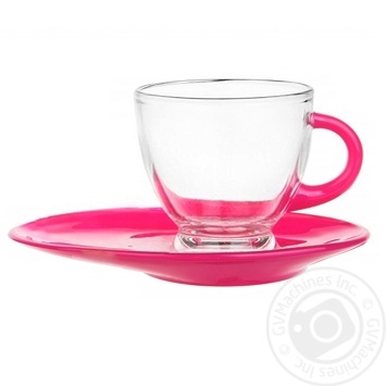 Glasmark Cup with Saucer 230ml pink assortment - buy, prices for - photo 2