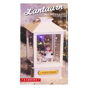 Koopman Decorative Lantern With Music And LED Backlight Batteries Are Not Included 8.5x8.5x20cm