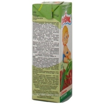 Reconstituted clarified sterilized sugar-free juice Spelenok apple and cherry for 5+ months babies tetra pak 200ml Russia - buy, prices for NOVUS - photo 3