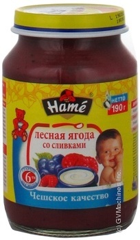 Puree Hame Wild berry with cream for 6+ month old babies glass jar 190g Czech Republic - buy, prices for NOVUS - photo 1