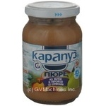 Puree Karapuz Apple-Peach with cream for 4+ month old babies glass jar 200g Ukraine