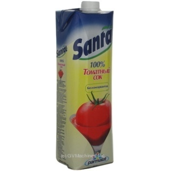 Sterilized reconstituted juice Santal tomato with salt for children from 3+ years tetra pak 1000ml Russia - buy, prices for NOVUS - photo 3