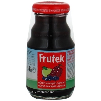 Reconstituted clarified pasteurized gluten-free nectar Frutek apples, grapes and blueberries for children from 4+ months glass bottle 125ml Slovenia - buy, prices for - photo 5