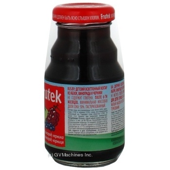 Reconstituted clarified pasteurized gluten-free nectar Frutek apples, grapes and blueberries for children from 4+ months glass bottle 125ml Slovenia - buy, prices for - photo 2