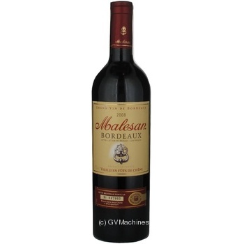 Wine sauvignon Malesan red dry 12.5% 2008year 750ml glass bottle France - buy, prices for MegaMarket - photo 4