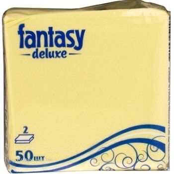 Серветки паперові двошарові Fantasy Deluxe кольорові 50шт - купити, ціни на - фото 2