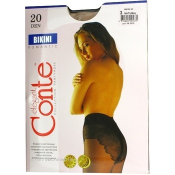 Колготи жіночі Conte Elegant Bikini Natural 20 Den розмір 3 - купити, ціни на ULTRAMARKET - фото 3