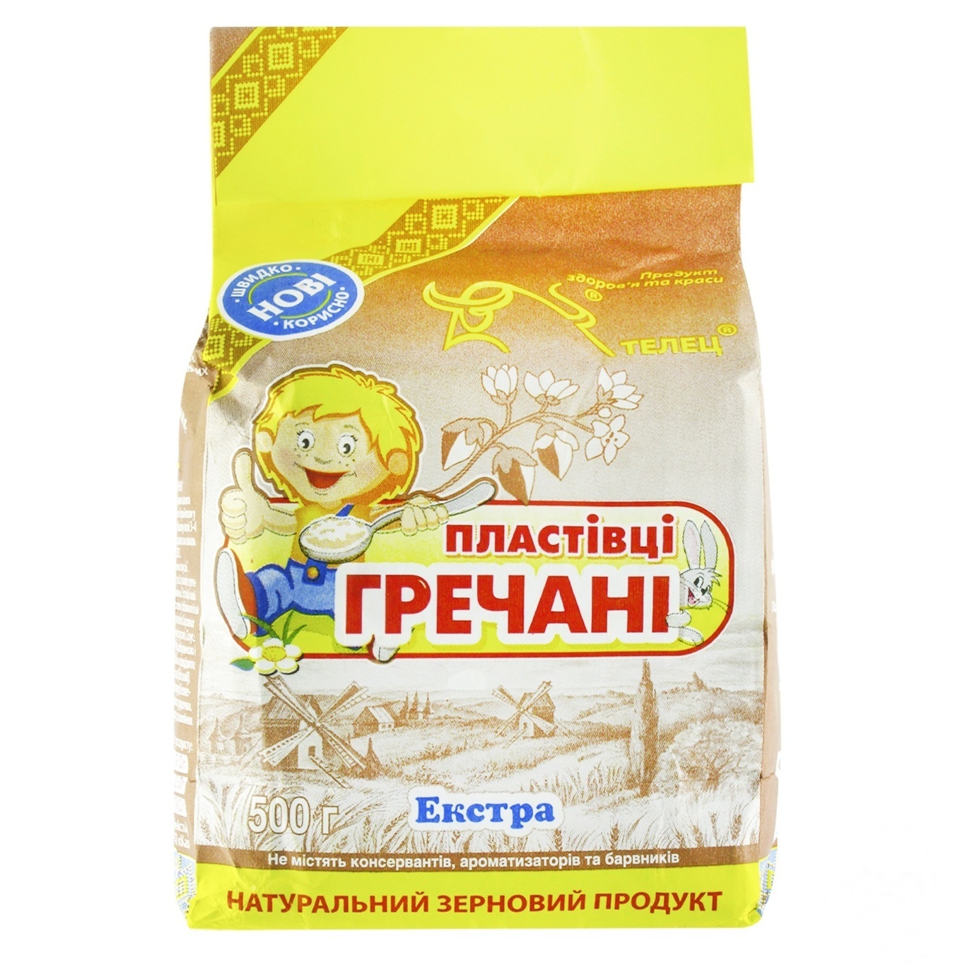 

Хлопья гречневые Телец Экстра 500г