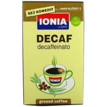 Natural ground decaffeinated roasted coffee Ionia Decaf 250g Italy - buy, prices for MegaMarket - photo 3