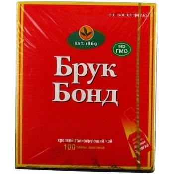 Black pekoe tea Brooke Bond 100х1.8g teabags Russia - buy, prices for NOVUS - photo 2