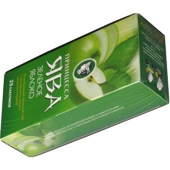 Green pekoe tea Princess Java Green Apple with apple pieces 25х1.5g teabags Ukraine - buy, prices for - photo 9
