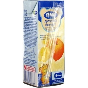 Yogurt Tema apricot-banana for 8+ month babies 2.8% 207g tetra pak Ukraine - buy, prices for NOVUS - photo 5