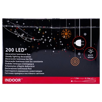 Гирлянда белая 200 LED 6,5м - купить, цены на Auchan - фото 2