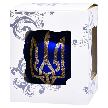 Шар елочный Герб Украины стеклянный 8см - купить, цены на Auchan - фото 1