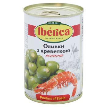 Оливки Iberica фаршированные креветкой 280г - купить, цены на КОСМОС - фото 1