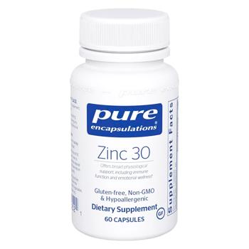 Цинк, Zinc, Pure Encapsulations, 30 мг, 60 капсул