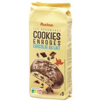 Auchan Cookies in Milk Chocolate 200g - buy, prices for - photo 1