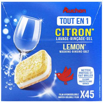Таблетки для посудомоечной машины Auchan Tablets All-in-1 Лимон 45шт - купить, цены на - фото 3
