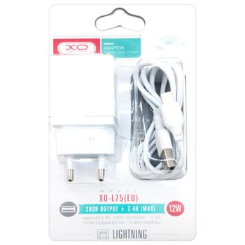 XO 2 USB + Lightning Adapter Quick Charger XO-L85C(EU)