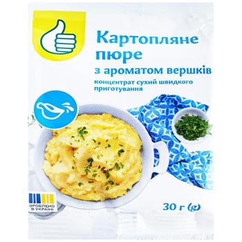 Картопляне пюре Auchan зі смаком вершків 30г