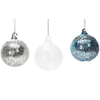 Actuel Frost Glass Christmas Tree Ball 8cm in assortment - buy, prices for Auchan - photo 1