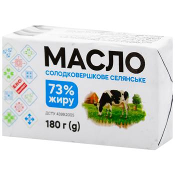 Масло Эко Маркет Крестьянское сладкосливочное 73% 180г