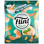 Сухарики Flint со вкусом креветок 80г + соус тарттар 15г