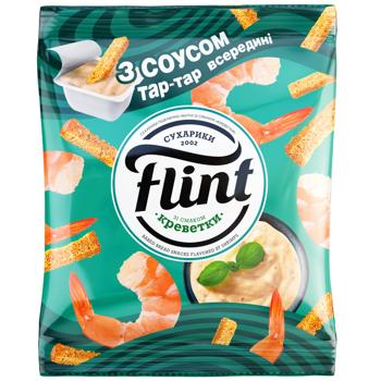 Сухарики Flint зі смаком креветок 80г + соус тарттар 15г - купити, ціни на Cупермаркет "Харків" - фото 1