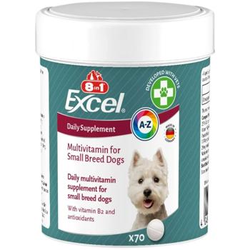 8in1 Excel Multi-Vitamin Small Breed Daily Supplement мультивітаміни для собак 70 шт - купить, цены на MasterZoo - фото 1