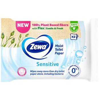 Zewa Sensitive Moist Toilet Tissue 42pcs - buy, prices for Auchan - photo 1