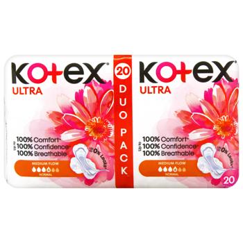 Kotex Ultra Normal Sanitary Pads 20pcs - buy, prices for Chudo Market - photo 1