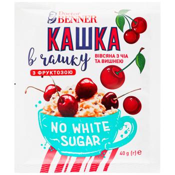 Doctor Benner Oatmeal with Chia and Cherries 40g - buy, prices for NOVUS - photo 1