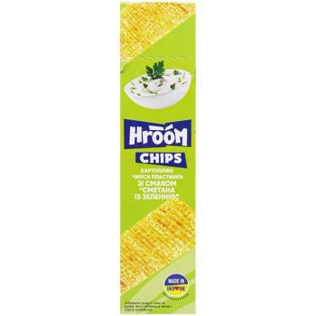 Hroom Sour Cream and Greens Flavored Potato Chips 50g - buy, prices for Supermarket "Kharkiv" - photo 2