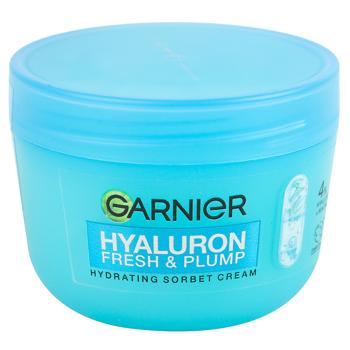 Крем-сорбет для обличчя Garnier Зволожуючий для надання свіжості та пружності з гіалуроновою кислотою 85г - купити, ціни на Ідеал - фото 1
